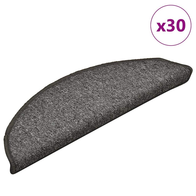 Maty na schody 30 szt. 56x17x3 cm Ciemnoszary Półokrągły