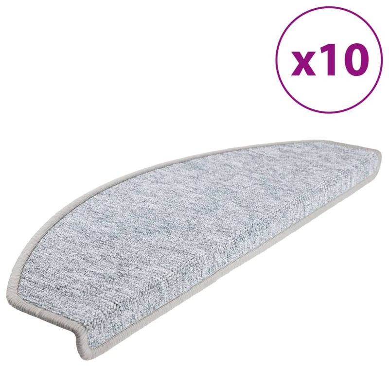 Maty na schody 10 szt. 65x24x4 cm Jasnoszare Półokrągłe Duże