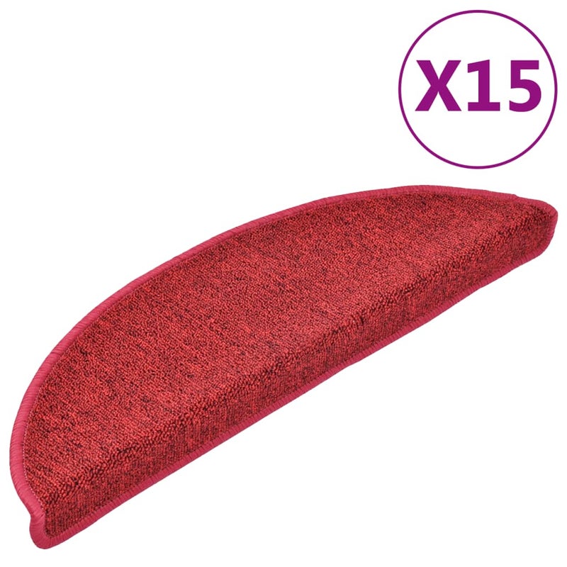 Maty na schody 15 szt. 56x17x3 cm Czerwone Półokrągłe