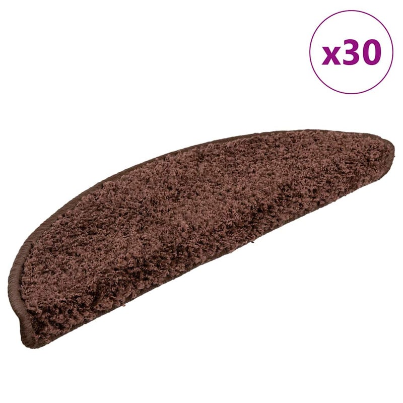 Maty na schody 30 szt. 56x17x3 cm Brązowe półokrągłe