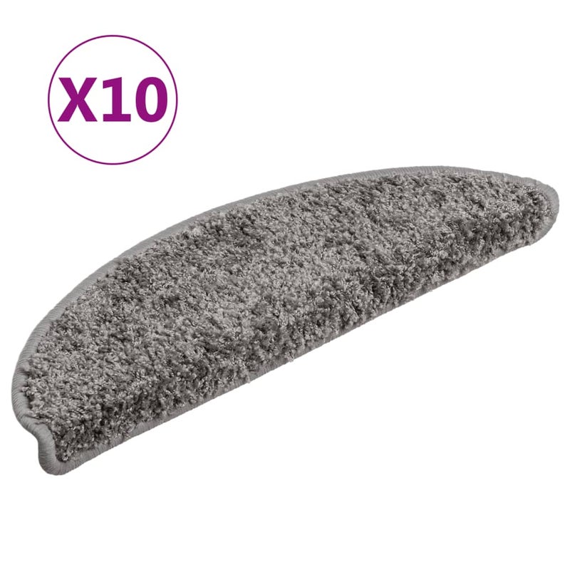 Maty na schody 10 szt. 56x17x3 cm Szare półokrągłe