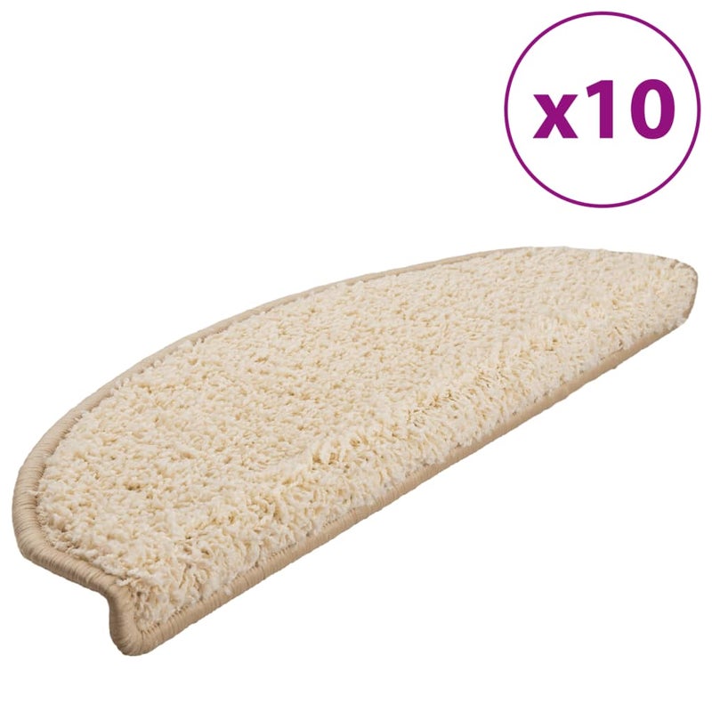 Maty na schody 10 szt. 65x21x4 cm Kremowe półokrągłe duże