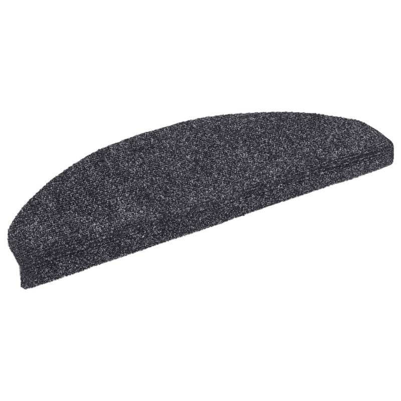 Maty na schody samoprzylepne 15 szt. 65x21x4 cm Ciemnoszary Półokrągły Duży