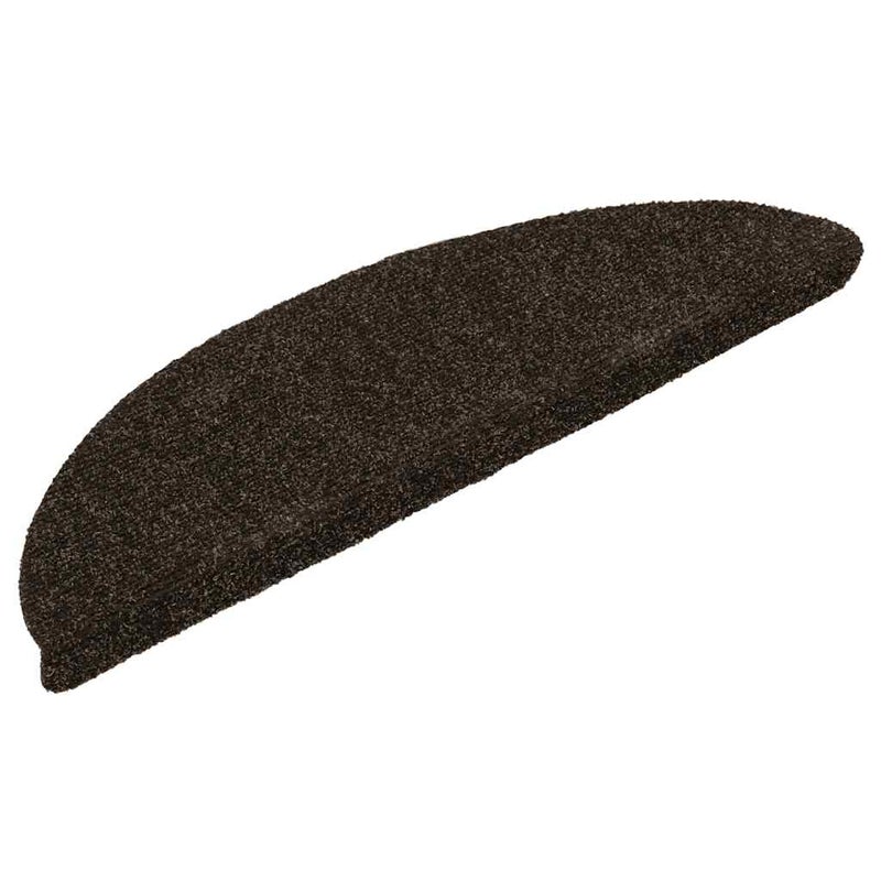 Maty na schody samoprzylepne 10 szt. 56x17x3 cm Ciemnobrązowe półokrągłe