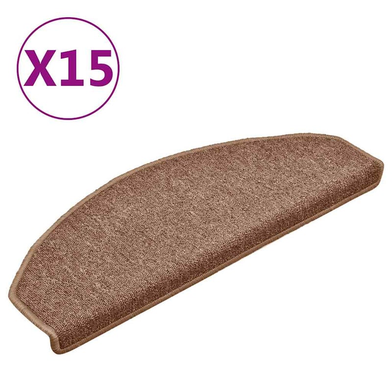 Maty na schody 15 szt. 65x24x4 cm Brązowe półokrągłe duże