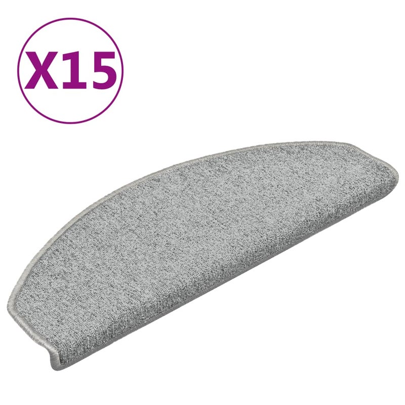 Maty na schody 15 szt. 65x24x4 cm Jasnoszare Półokrągłe Duże