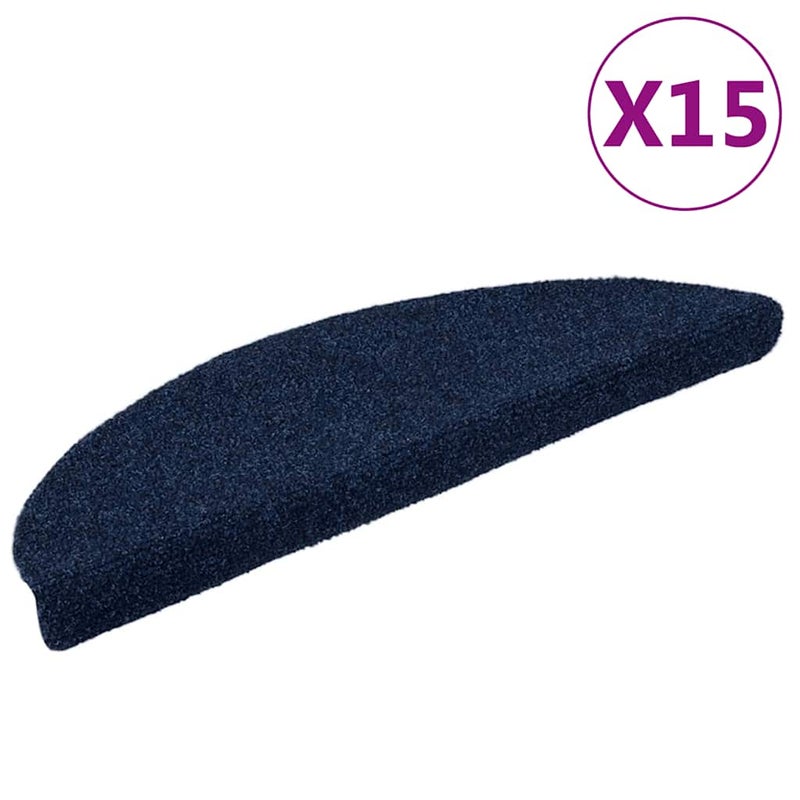 Maty na schody samoprzylepne 15 szt. 56x17x3 cm granatowe półokrągłe