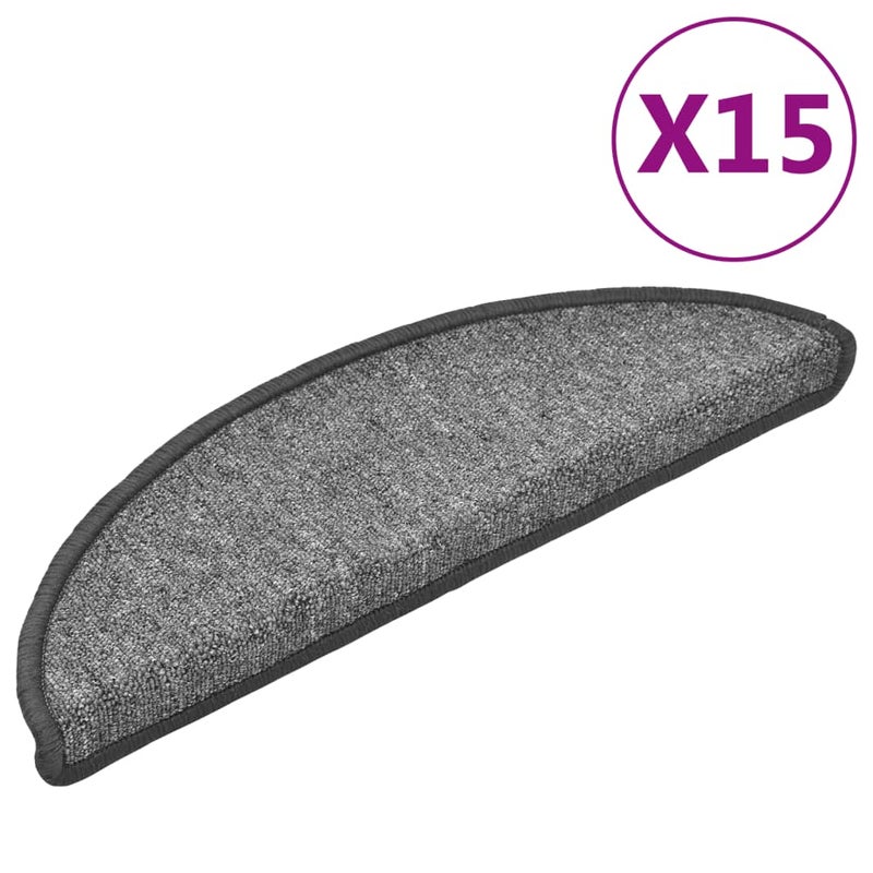 Maty na schody 15 szt. 56x17x3 cm Ciemnoszary Półokrągły