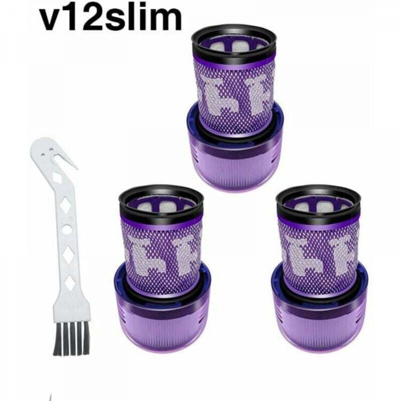 Zestaw 3 filtrów HEPA 971517-01 do bezprzewodowego odkurzacza Dyson V12 Detect Slim z 1 szczotką