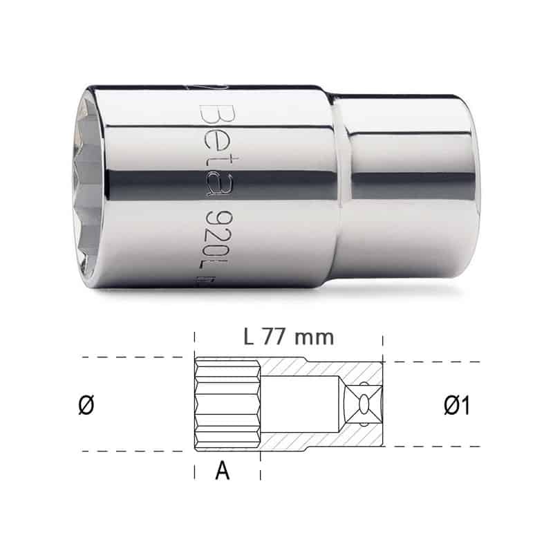 Klucz nasadowy chromowany Beta 920 Bl 1,2 mm 16 mm