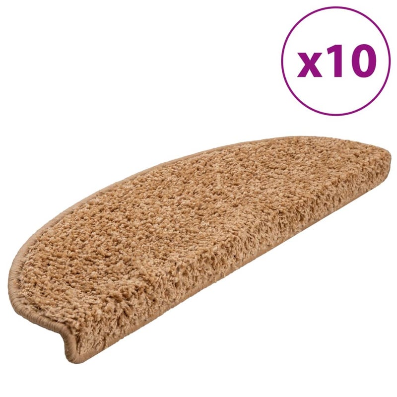 Maty na schody 10 szt. 65x21x4 cm Beżowe półokrągłe duże