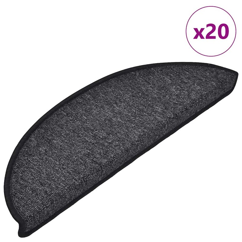Maty na schody 20 szt. 56x17x3 cm Antracyt Półokrągłe