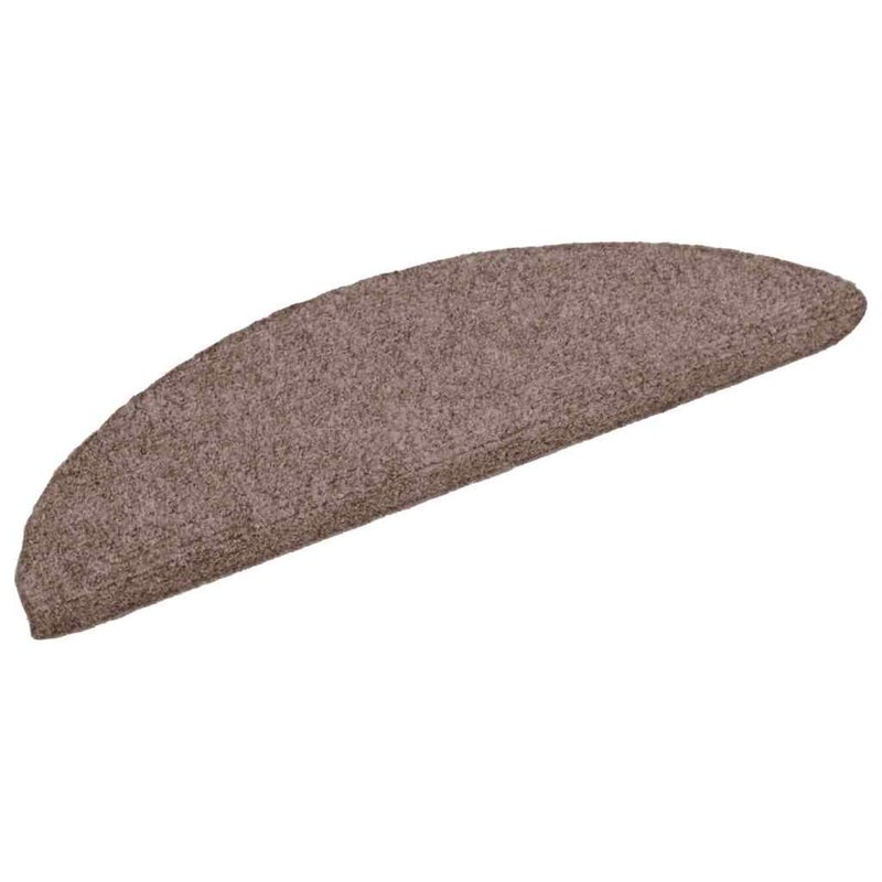 Maty na schody samoprzylepne 15 szt. 56x17x3 cm jasnobrązowe półokrągłe