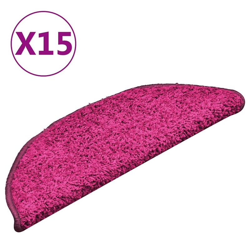Maty na schody 15 szt. 56x17x3 cm różowe półokrągłe