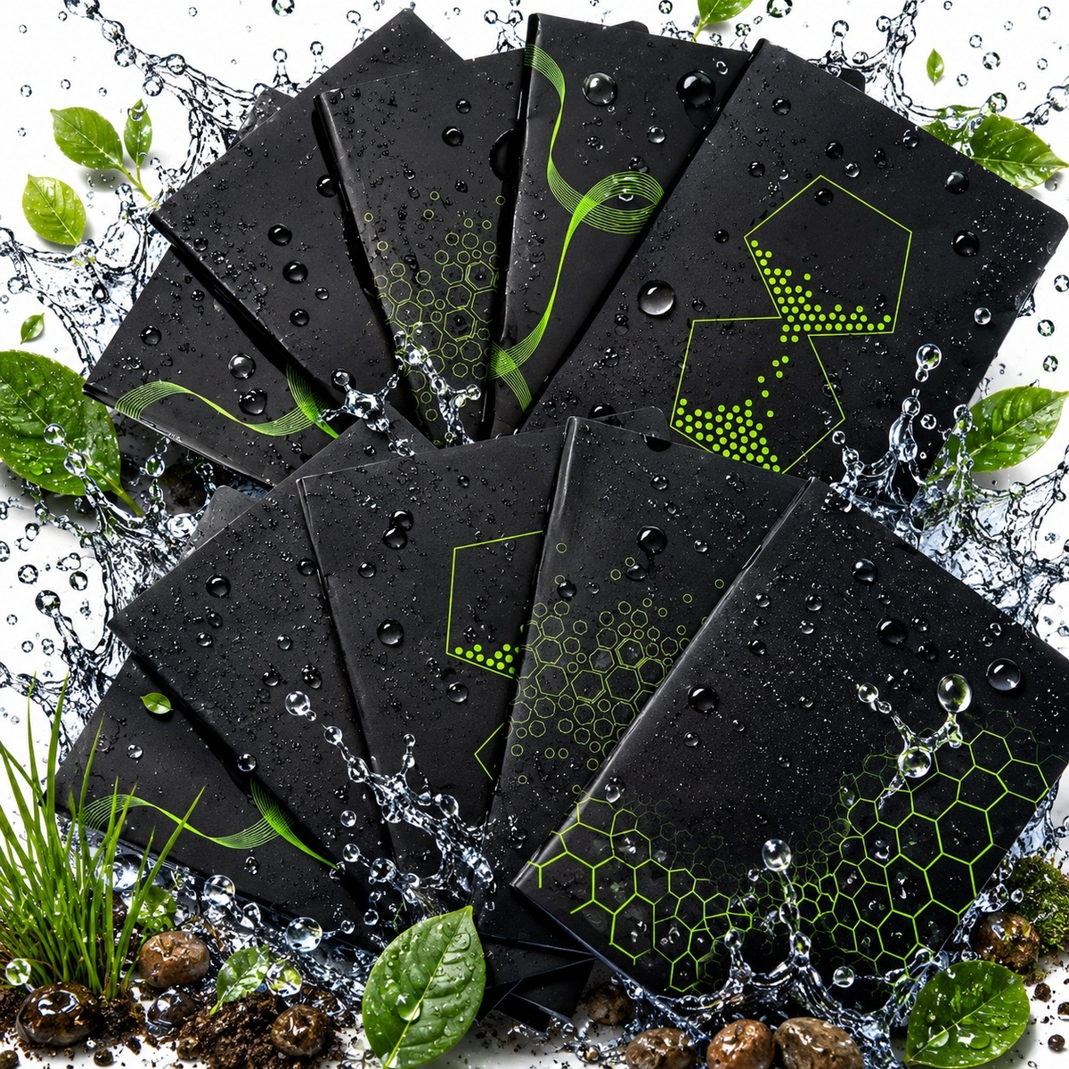 ZESZYT A5 W KRATKĘ 60 KARTEK CYBER GREEN LAMINOWANY MARGINES SZKOLNY NOTES