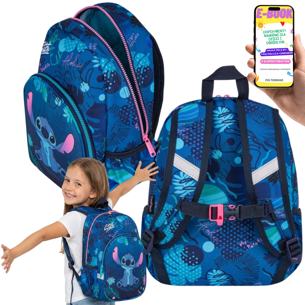 Disney Plecak Dziecięcy Mały Stitch Wycieczkowy Dla Dziewczynki + E-BOOK