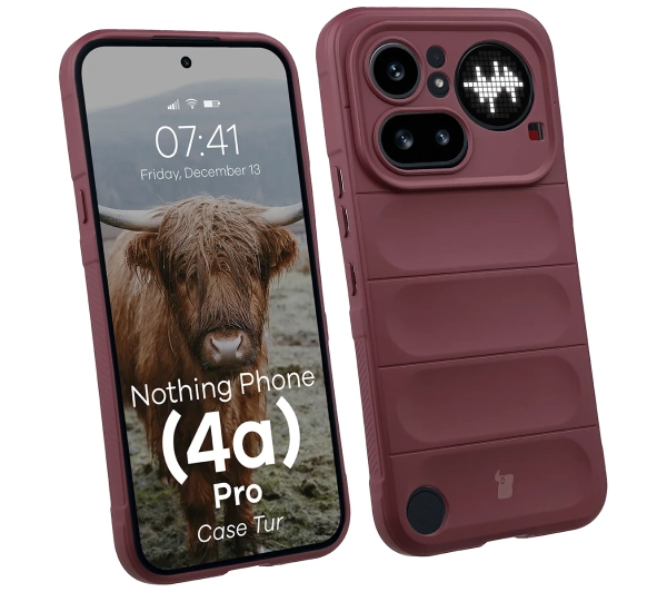 BIZON Case Tur do Nothing Phone 4a Pro Ciemnofioletowy