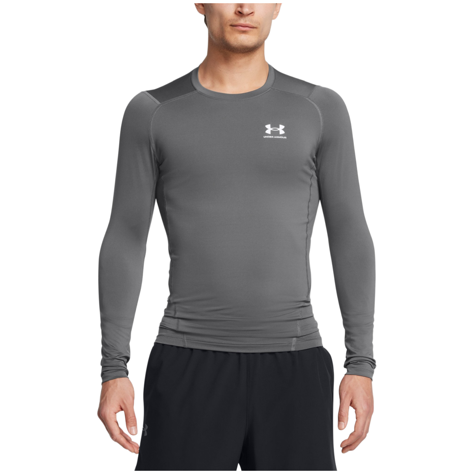 Męska koszulka Under Armour HG Armour Comp LS Rozmiar: XL / Kolor: szary/biały
