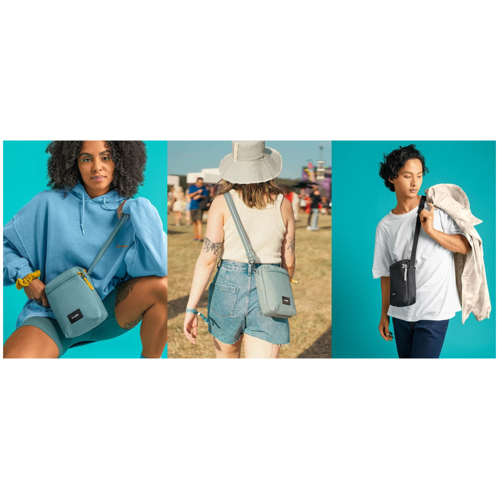 Torba naramienna Pacsafe GO Festival Crossbody Kolor: szary