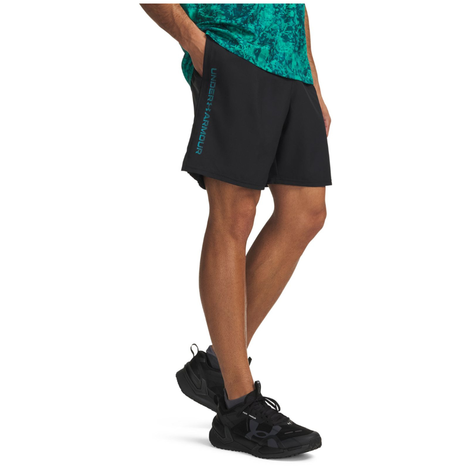 Męska koszulka Under Armour UA Tech Woven Wordmark Short Rozmiar: L / Kolor: czarny/niebieski