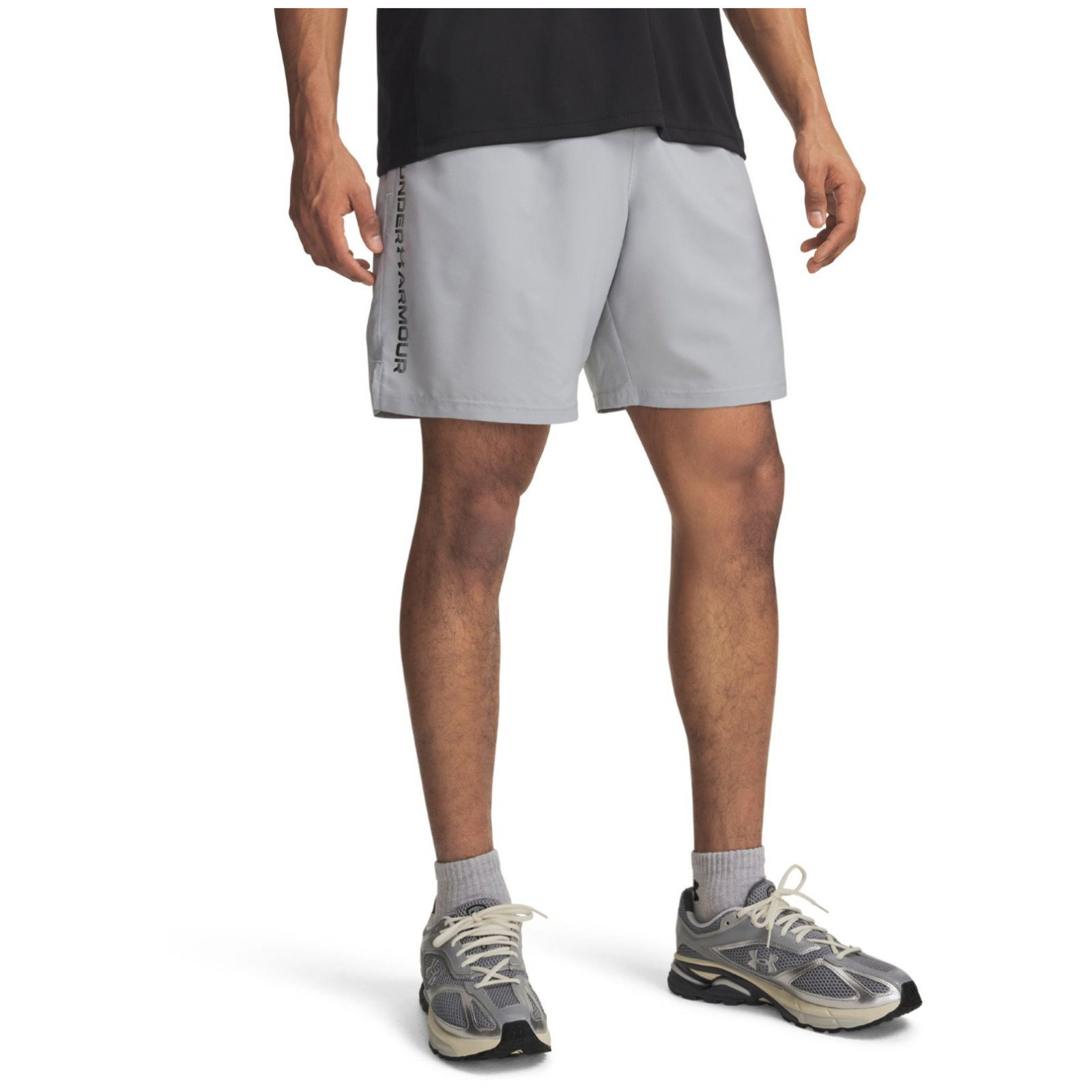 Męska koszulka Under Armour UA Tech Woven Wordmark Short Rozmiar: XL / Kolor: szary/czarny