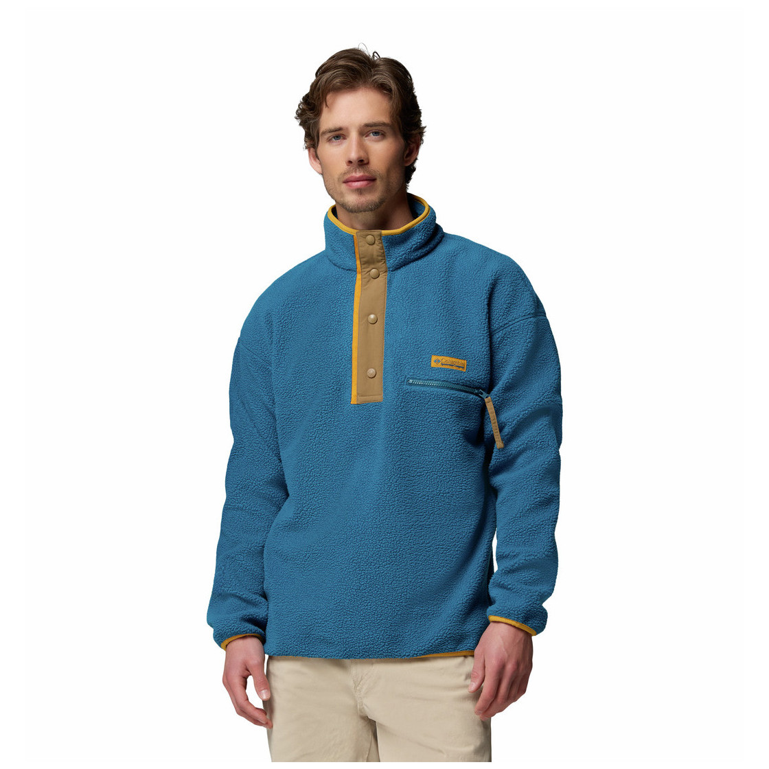 Bluza męska Columbia Helvetia™ II Half Snap Fleece Rozmiar: XL / Kolor: niebieski/pomarańczowy