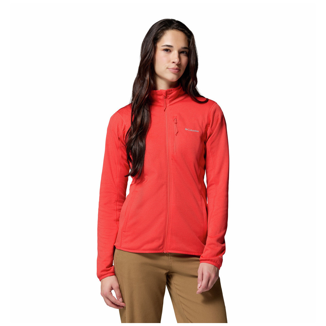 Bluza damska Columbia Essential Hike™ Grid Fleece Full Zip Rozmiar: M / Kolor: czerwony