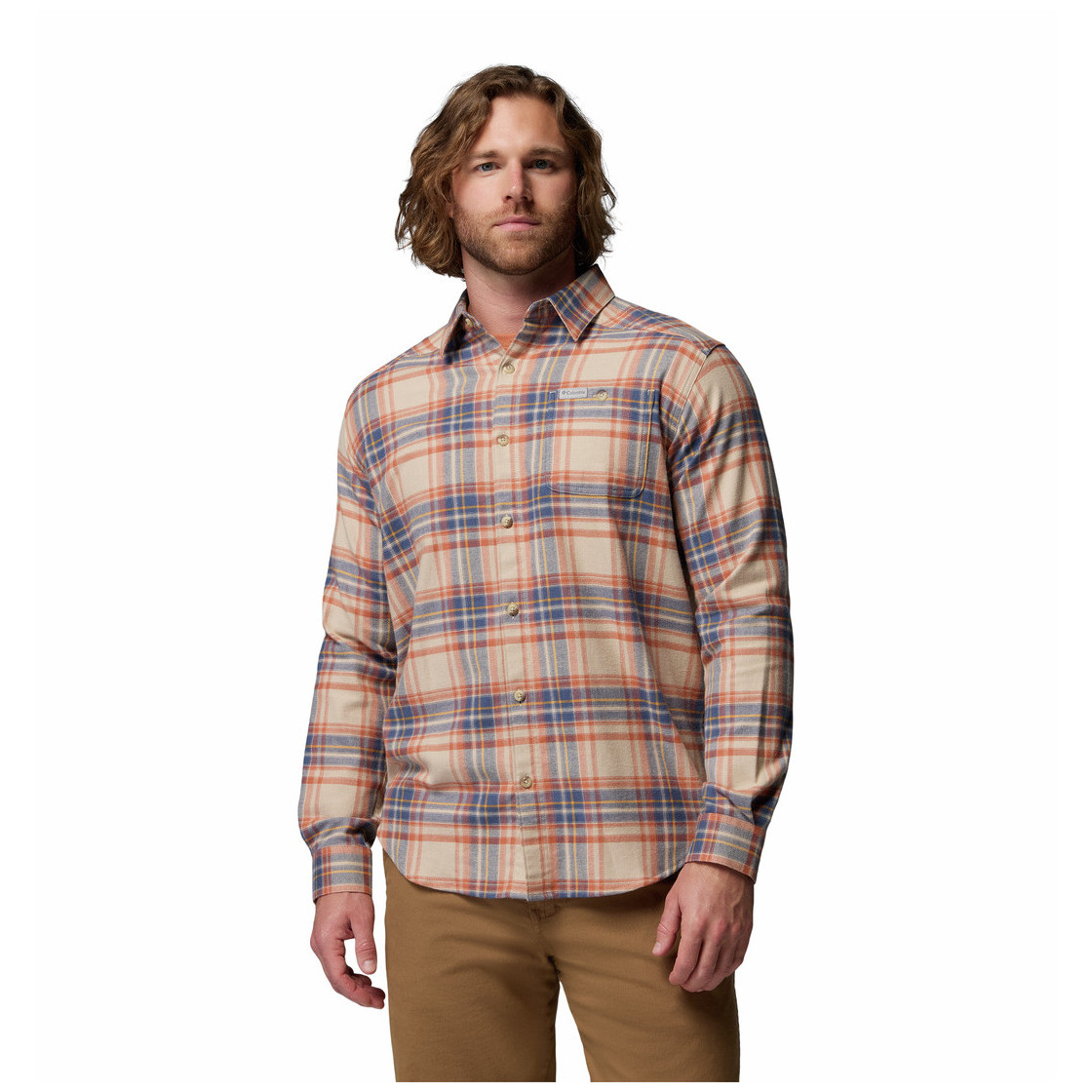 Koszula męska Columbia Cornell Woods™ Flannel Long Sleeve Shirt Rozmiar: XXL / Kolor: brązowy/pomarańczowy