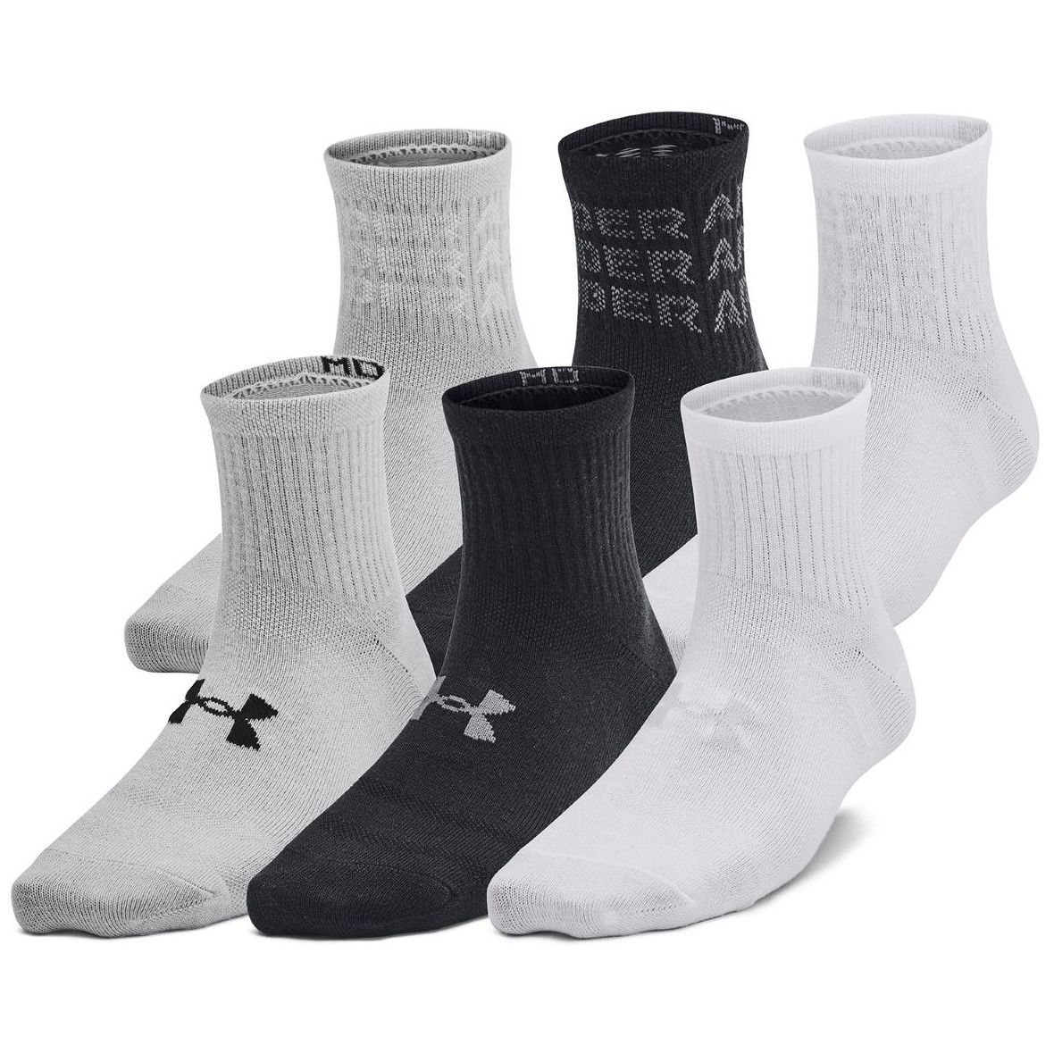 Skarpety dziecięce Under Armour Yth UA Essential 6Pk Qtr Black Rozmiar skarpet: 27,5-31 / Kolor: czarny