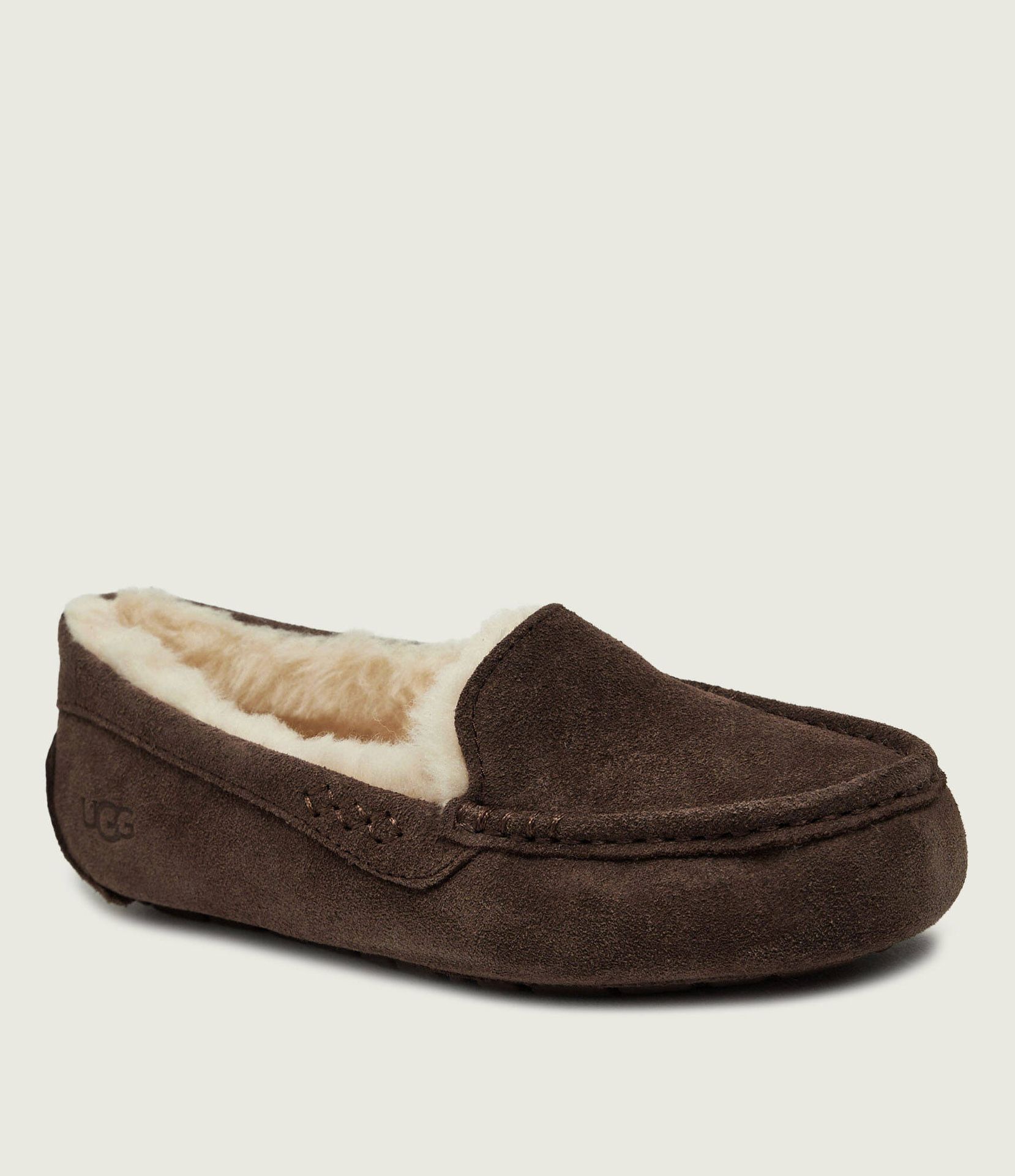UGG Ocieplane obuwie domowe Ansley shearling zamsz z dodatkiem wełny