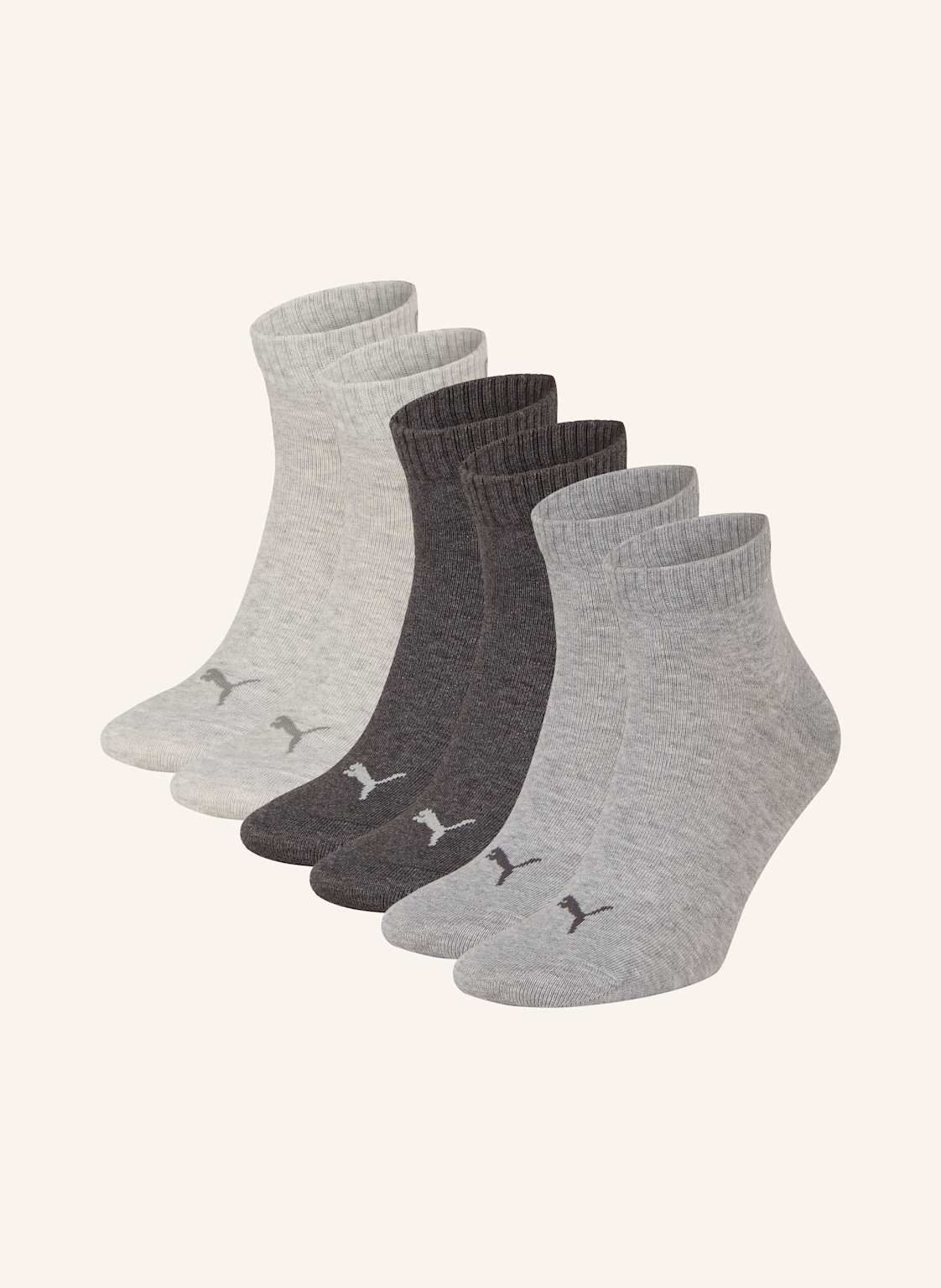 Puma Skarpety Quarter Plain, 6 Par grau