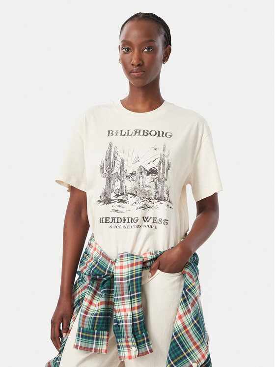 Billabong T-Shirt EBJZT00646 Kremowy Regular Fit