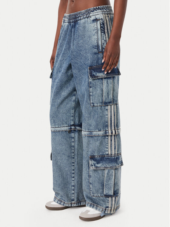 adidas Jeansy KQ6479 Niebieski Oversize