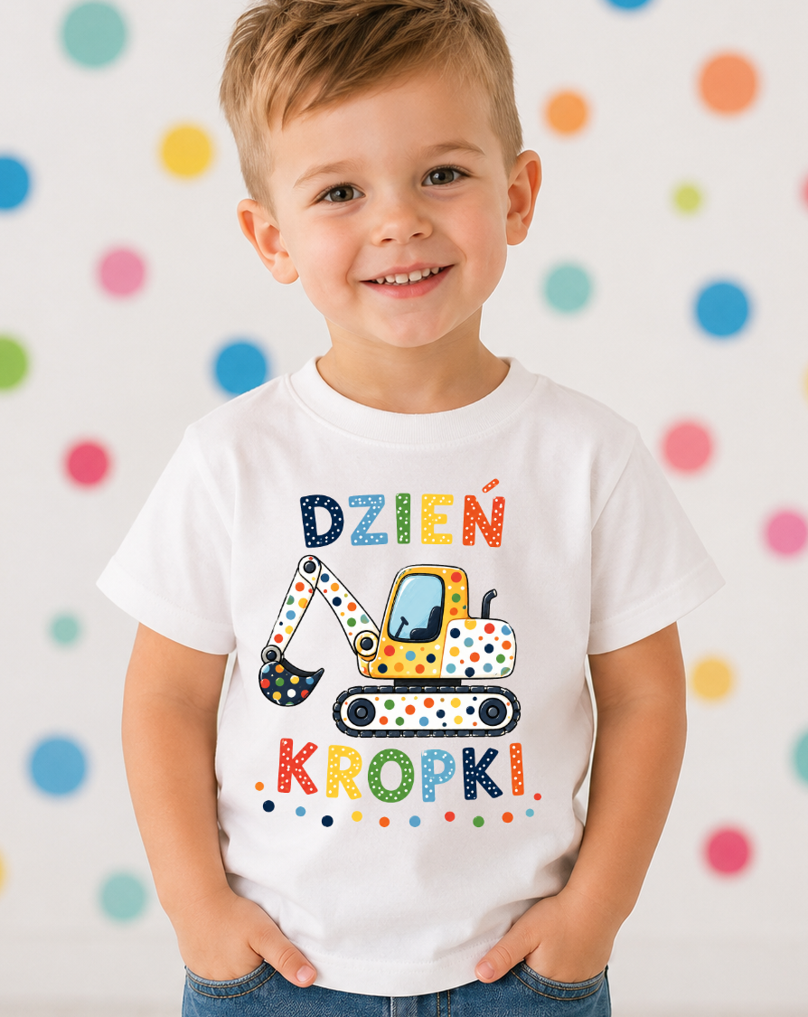 Koszulka w kropki dzień kropki dla chłopczyka
