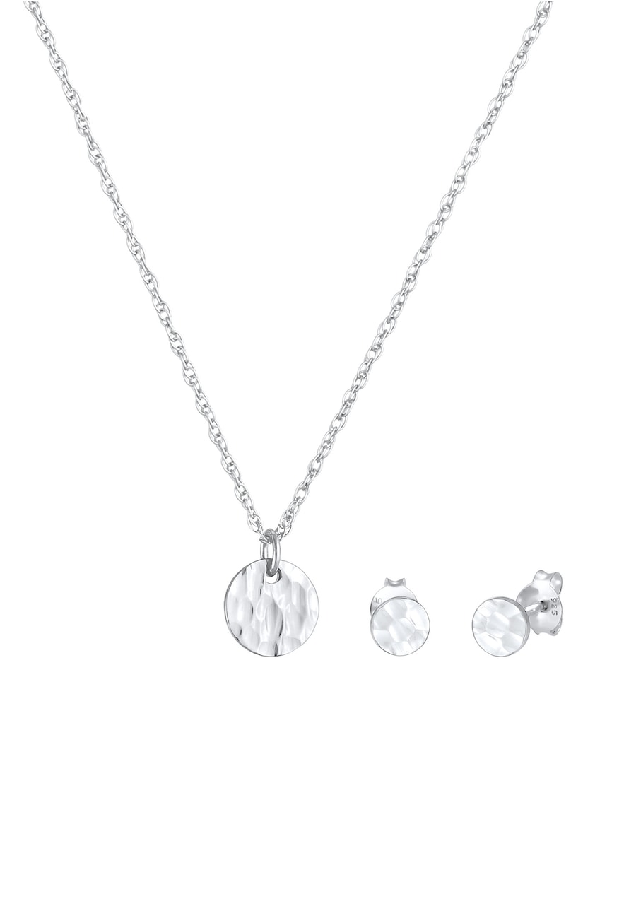 Elli Zestaw biżuterii damskiej Hammered design w 925 Sterling Silver Zestawy 1 ct Damski