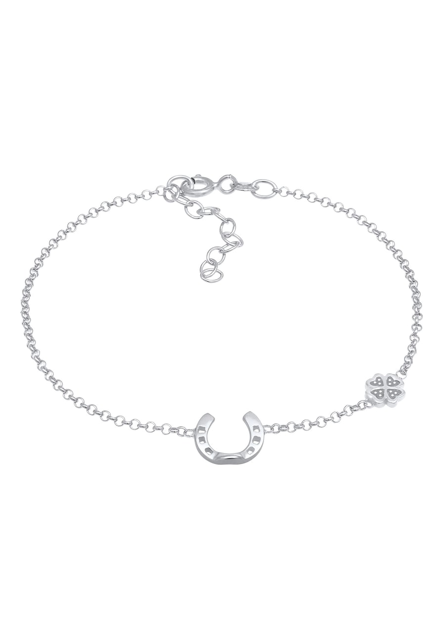 Nenalina Damska podkowa, koniczynka, symbol szczęścia z emalią w srebrze 925 Sterling Silver Bransoletki 1 ct Damski