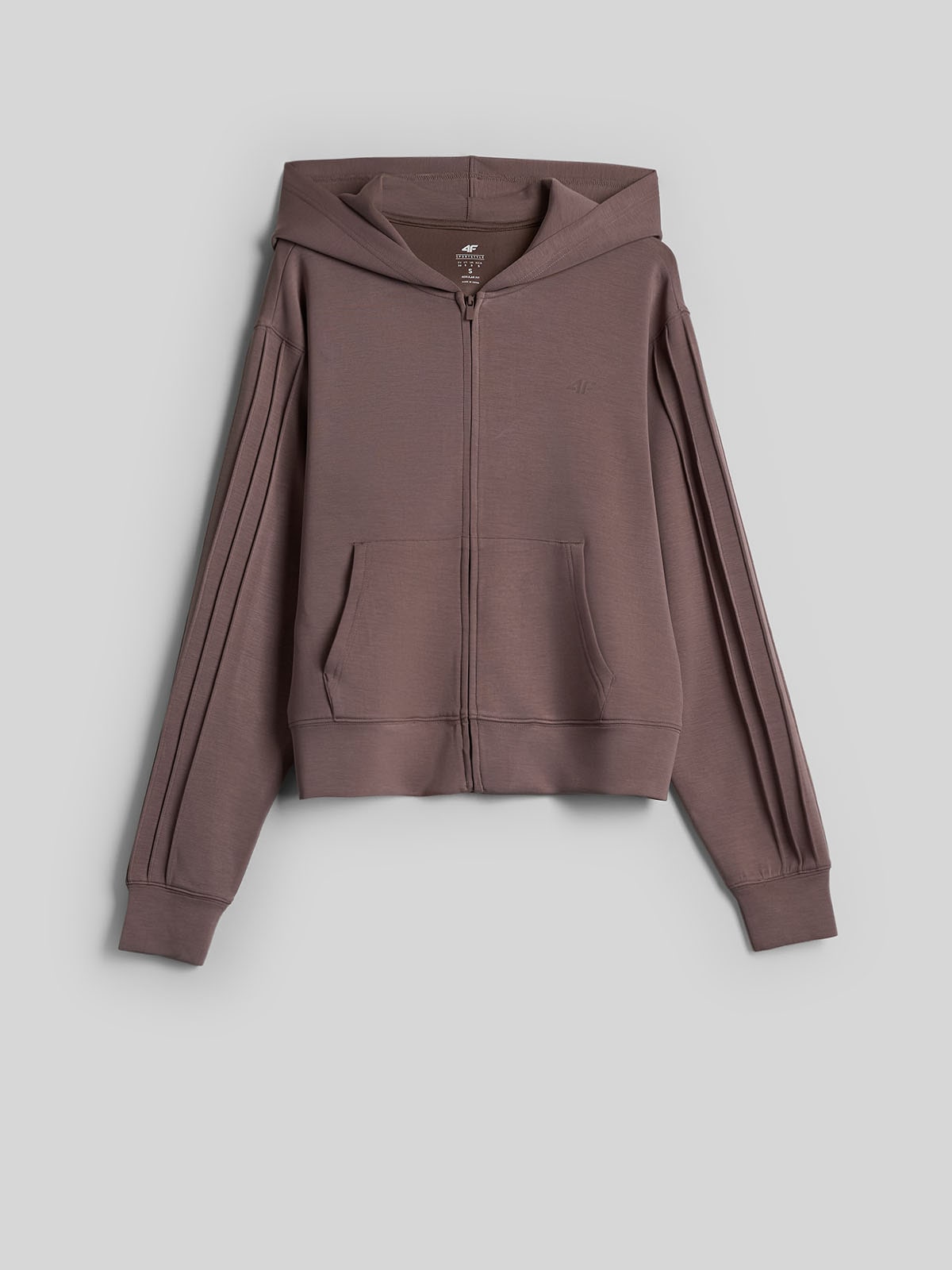 4F Bluza dresowa regular z modalem damska - brązowa XL