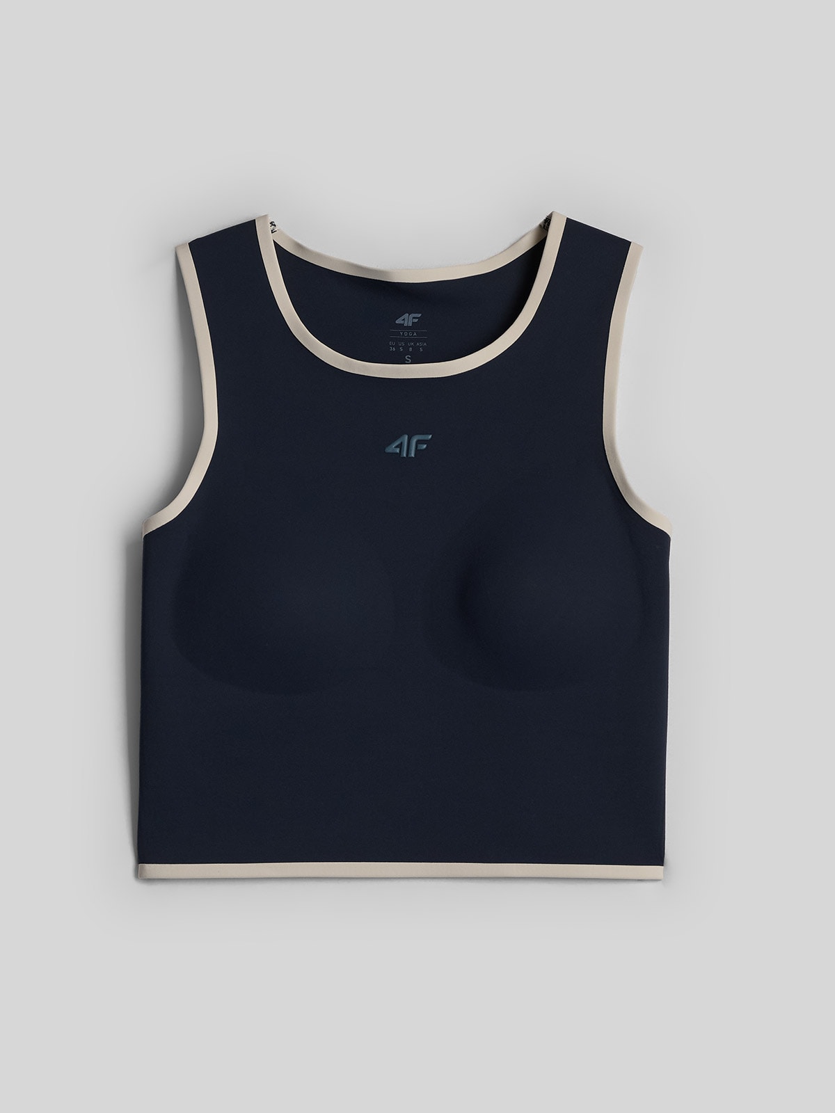 4F Crop top do jogi szybkoschnący damski - granatowy XS