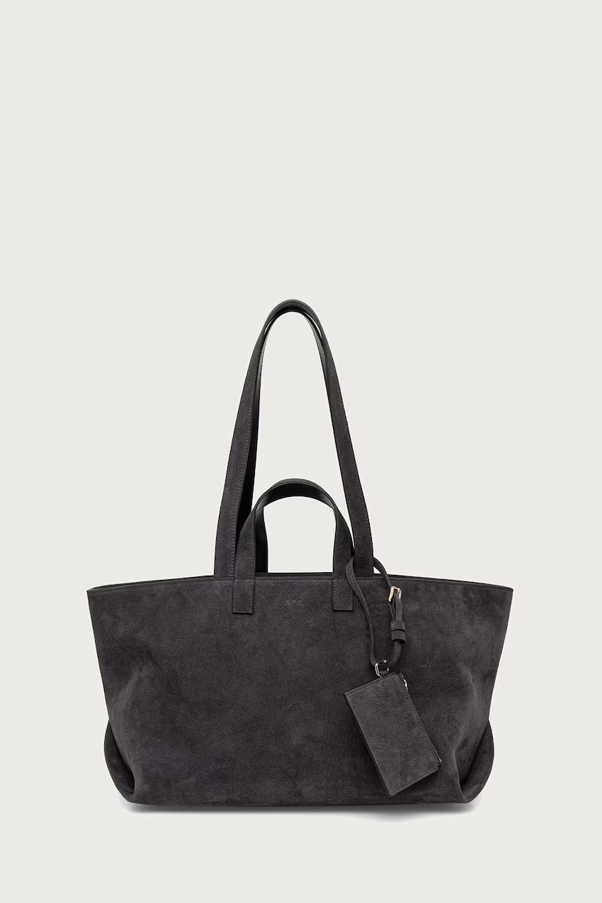 A.P.C. LE DRUMMER torebka shopper damska zamszowa