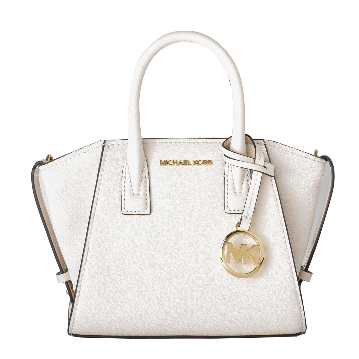 Mała kremowa torebka damska skórzana kuferek Michael Kors Avril 35F4G4VC0L