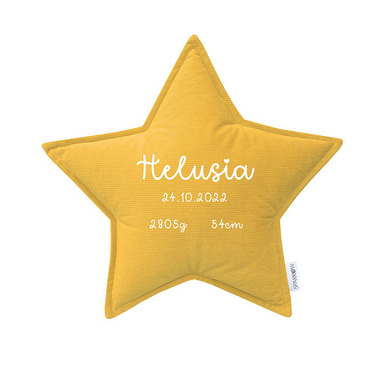 Poduszka gwiazdka personalizowana metryczka imię dziecka HONEY