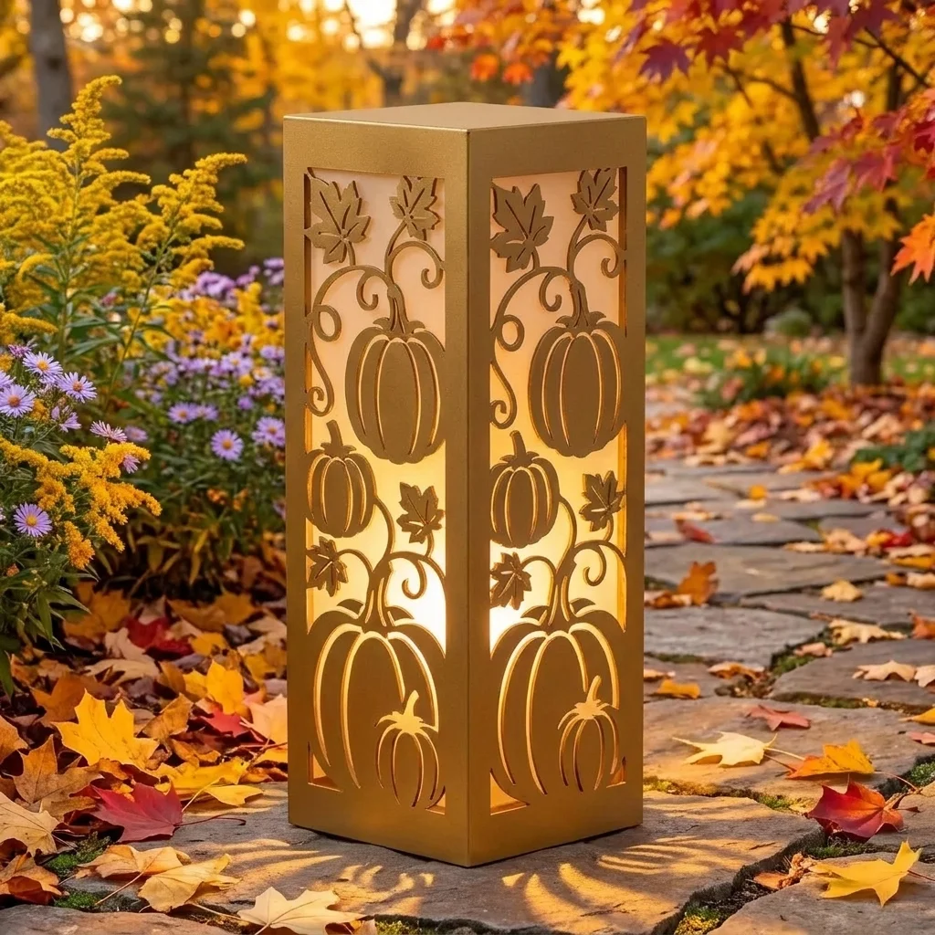 Dyniowy Zakątek – Metalowy Lampion Ogrodowy LAM-47362