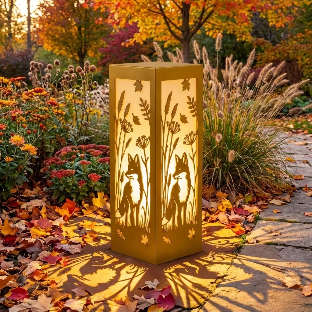 Lis o Zmierzchu – Metalowy Lampion Ogrodowy LAM-47357