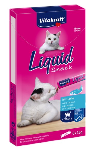 Vitakraft Cat Liquid z łososiem + omega 3 - 24 x 15g