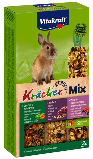 Vitakraft Kracker 3szt Królik Mix - Warzywa/Orzechy/Owoce leśne 168g [25227] 408