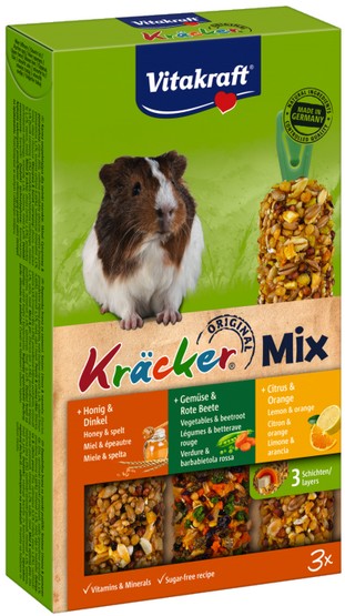 Vitakraft KRACKER 3szt d/świnki cytrusy/miód/warzy