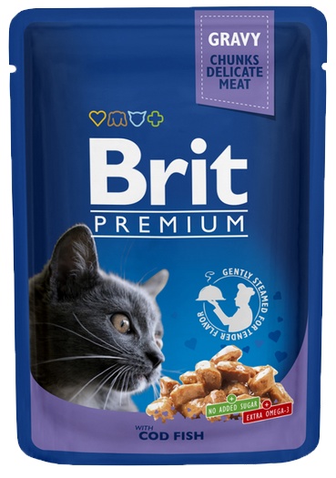 Brit Premium Cat Adult Cod Fish Dorsz Saszetka 100G