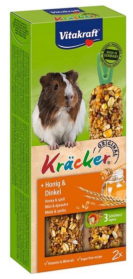 Vitakraft KRACKER 2szt d/świnki miód/orkisz