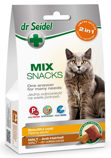 Dr Seidla Smakołyk dla kotów 2w1 malt/sierść 60g 12477