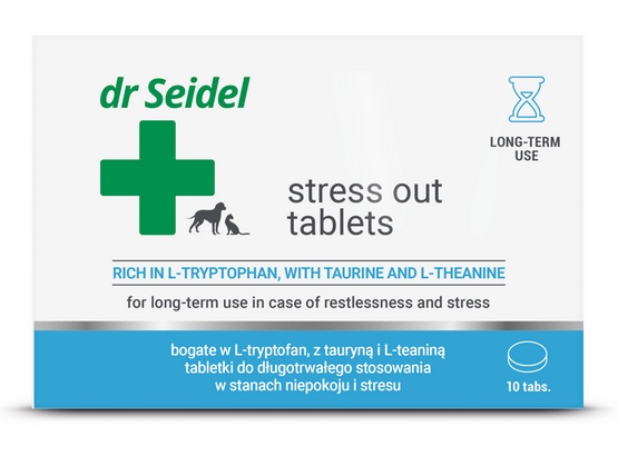 Dr Seidel Stress Out Tabletki w Stanach Niepokoju i Stresu Dla Psów i Kotów 10 Tabletek